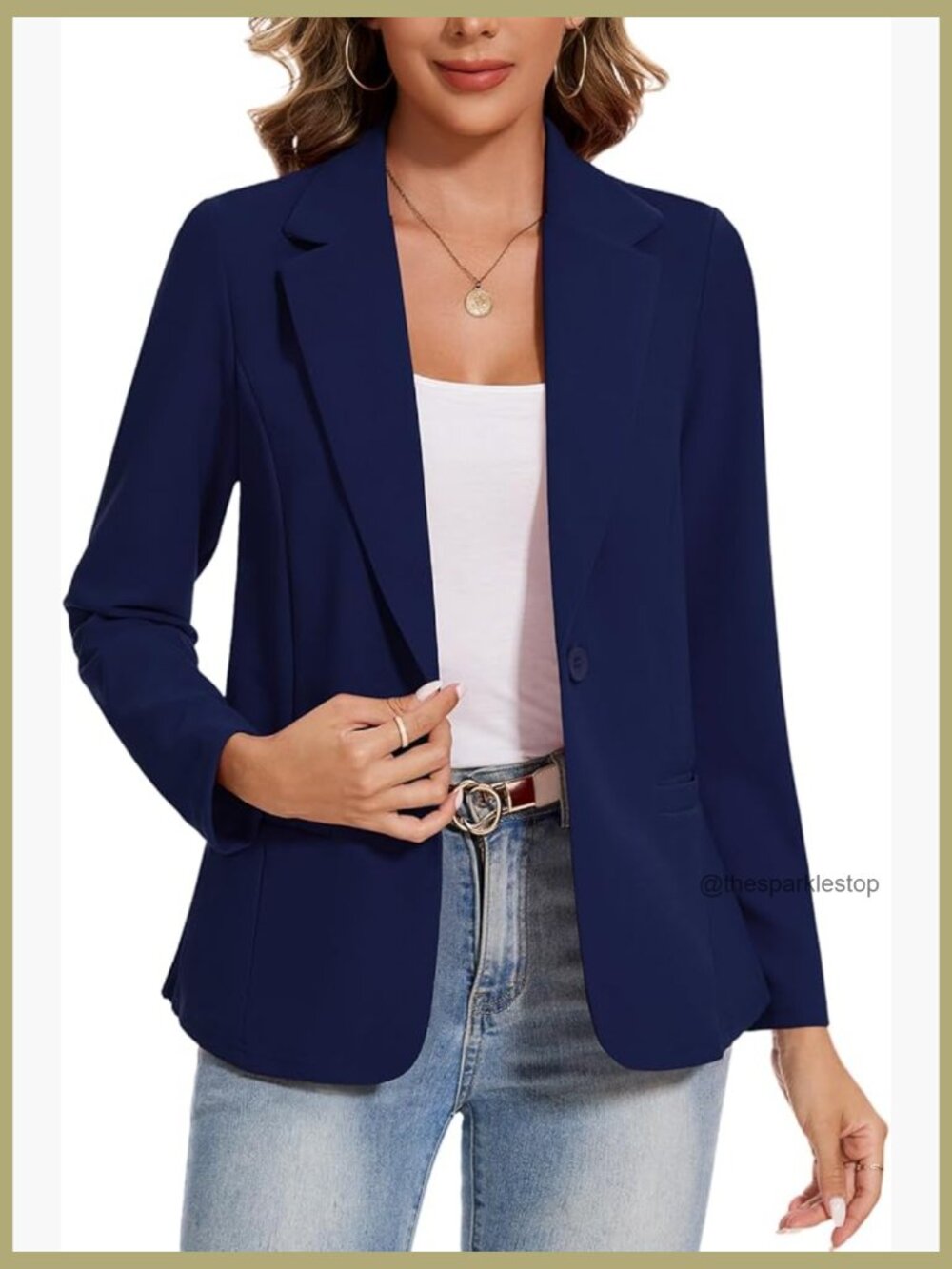 Long Sleeve Button Front Blazer Lapel Business Casual Work Office Suit Jacket